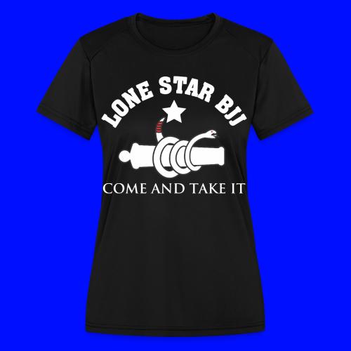 Lone Star BJJ - Come and Take It - White and Red - Women's Moisture Wicking Performance T-Shirt