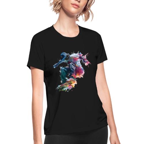 Skateboarding: Ride the Colors - Women's Moisture Wicking Performance T-Shirt