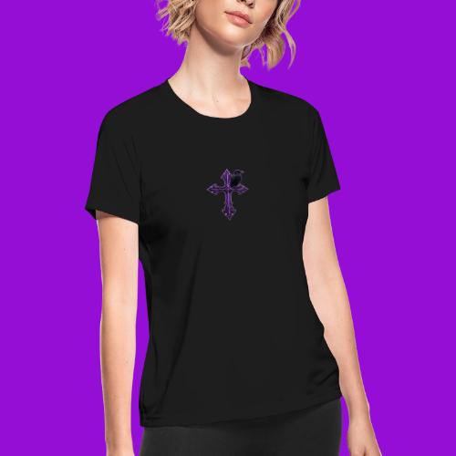 Gothix Raven Cross - Women's Moisture Wicking Performance T-Shirt