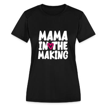 Mama In The Making - Women's Moisture Wicking Performance T-Shirt - black - Front - Zoe (177cm)