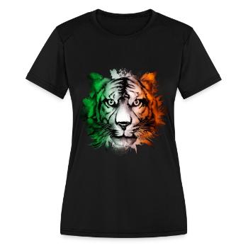 Ireland - Women's Moisture Wicking Performance T-Shirt - black - Front - Zoe (177cm)