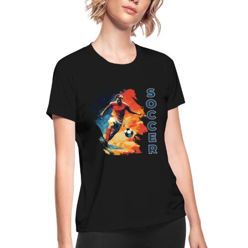 Soccer Action Pulse - Women's Moisture Wicking Performance T-Shirt