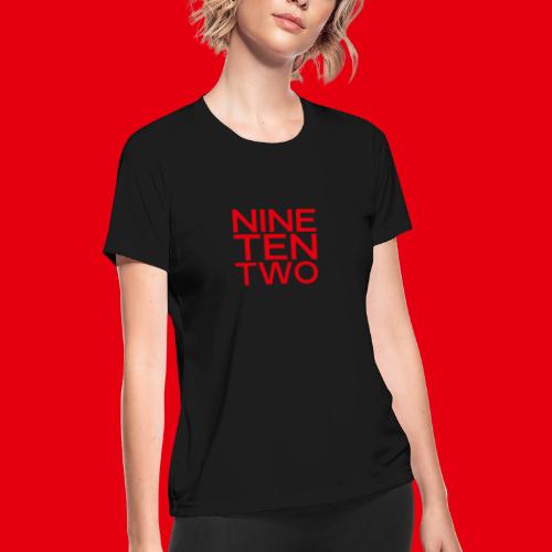 Red NineTenTwo Logo Text - Women's Moisture Wicking Performance T-Shirt
