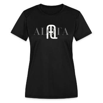 Alota Smoke - Women's Moisture Wicking Performance T-Shirt - black - Front - Zoe (177cm)