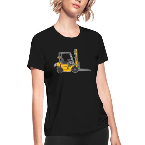 Yellow Fork-lift truck, stacker truck - Women's Moisture Wicking Performance T-Shirt