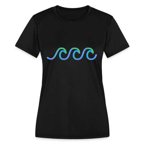 3d bule sea waves - Women's Moisture Wicking Performance T-Shirt