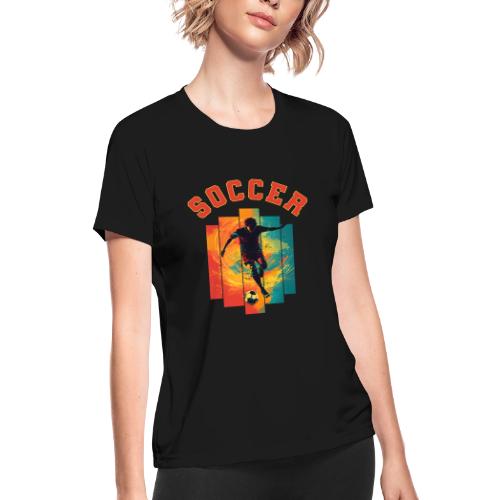 Soccer Heartbeat - Women's Moisture Wicking Performance T-Shirt