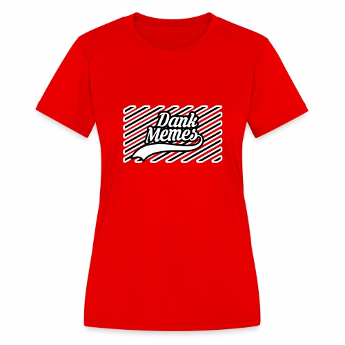 Dank Memes Striped Logo - Women's Moisture Wicking Performance T-Shirt