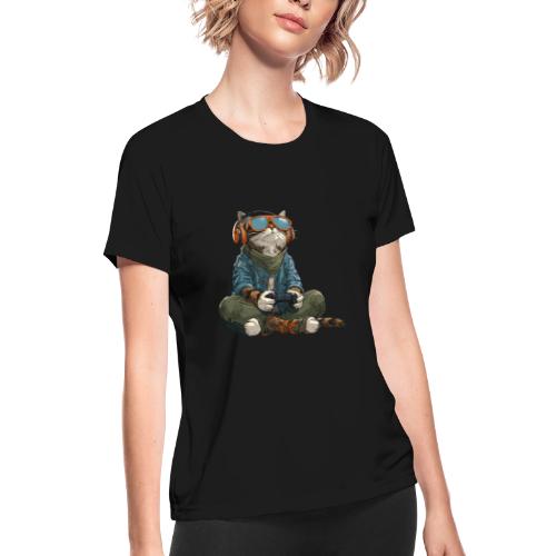 Cat: Purrfect Player - Women's Moisture Wicking Performance T-Shirt