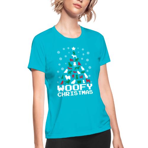 Woofy Christmas Tree - Women's Moisture Wicking Performance T-Shirt