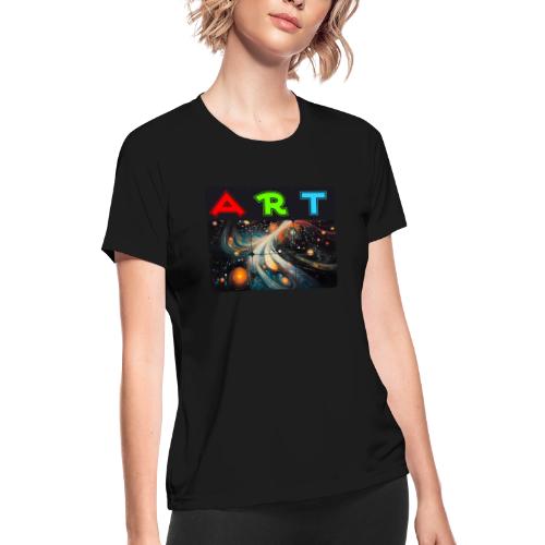 Swirls of Colorful Art - Women's Moisture Wicking Performance T-Shirt