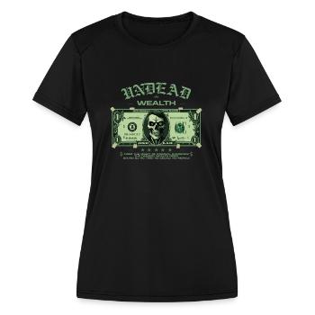 Undead Wealth - Crypt of Eternal Currency - Women's Moisture Wicking Performance T-Shirt - black - Front - Zoe (177cm)