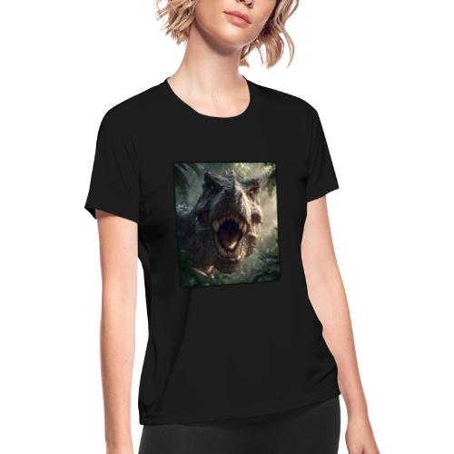 T Rex Jungle Roar Design - Women's Moisture Wicking Performance T-Shirt