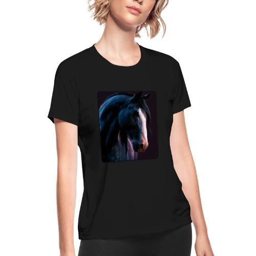 Noble Horse Cinematic Portrait Design - Women's Moisture Wicking Performance T-Shirt