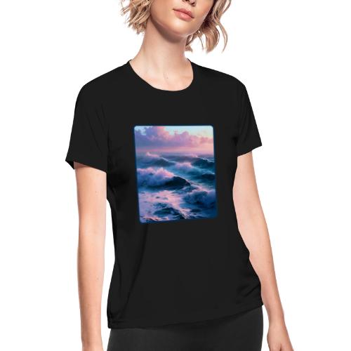 Dreamy Pastel Ocean Sunset Art - Women's Moisture Wicking Performance T-Shirt