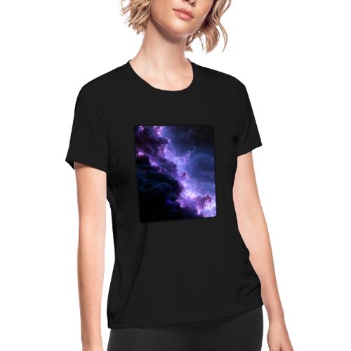 Purple Nebula Space Design - Women's Moisture Wicking Performance T-Shirt
