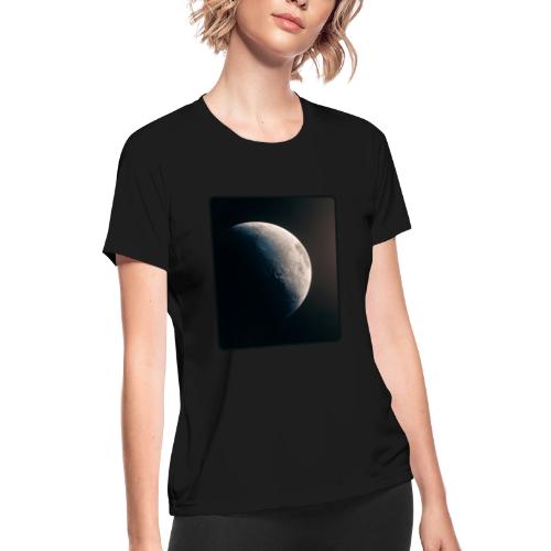 Crescent Moon Celestial Artwork - Women's Moisture Wicking Performance T-Shirt