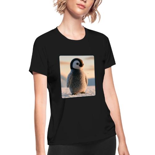 Cute Penguin Chick Sunrise Design - Women's Moisture Wicking Performance T-Shirt