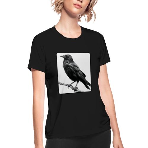 Raven Black and White Art Design - Women's Moisture Wicking Performance T-Shirt