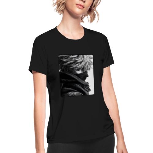 Battle-Worn Ninja Portrait - Women's Moisture Wicking Performance T-Shirt