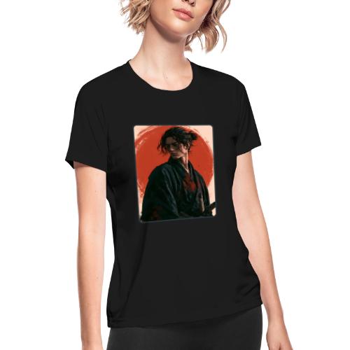 Samurai Beneath the Red Sun - Women's Moisture Wicking Performance T-Shirt