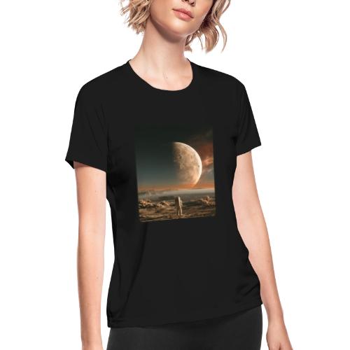 Astronaut on an Alien Moon - Women's Moisture Wicking Performance T-Shirt
