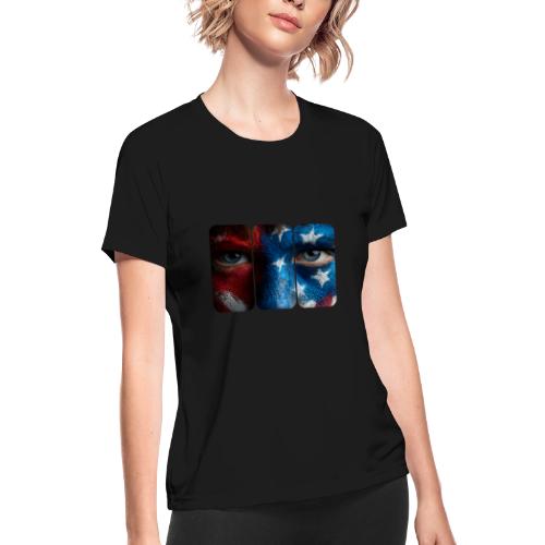 USA: Painted for the Flag - Women's Moisture Wicking Performance T-Shirt