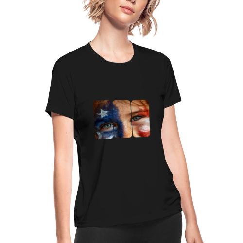 USA: Patriot Gaze - Women's Moisture Wicking Performance T-Shirt
