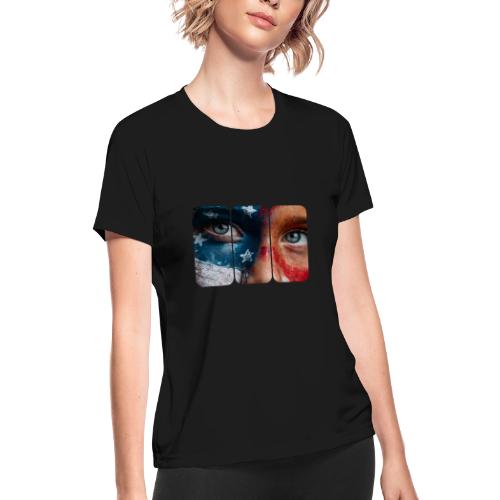 USA: Star-Spangled Glance - Women's Moisture Wicking Performance T-Shirt