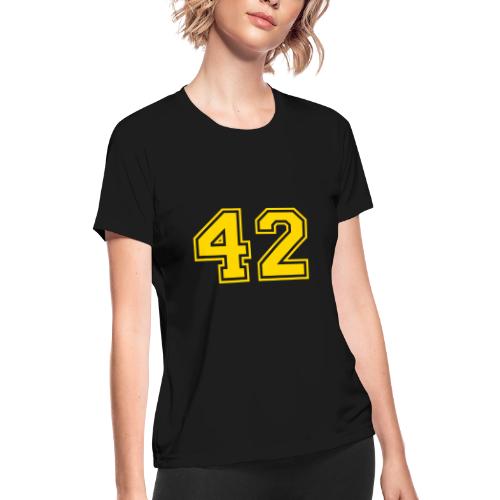 Number 42 in a classic athletic collegiate font - Women's Moisture Wicking Performance T-Shirt