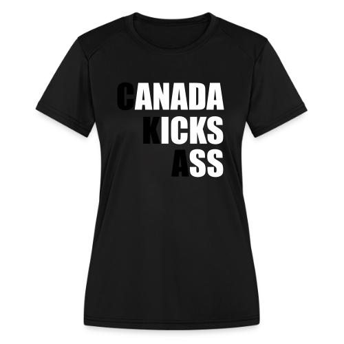 Canada Kicks Ass Vertical - Women's Moisture Wicking Performance T-Shirt