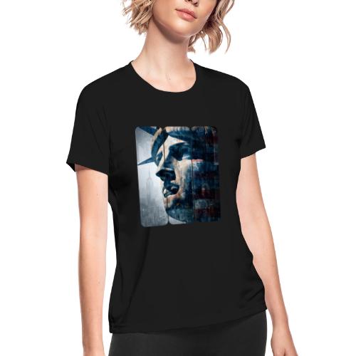 USA: Urban Liberty Triptych - Women's Moisture Wicking Performance T-Shirt