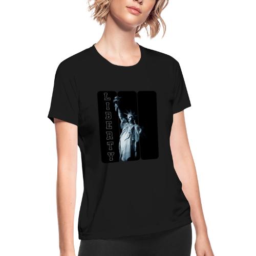USA: Vertical Liberty - Women's Moisture Wicking Performance T-Shirt