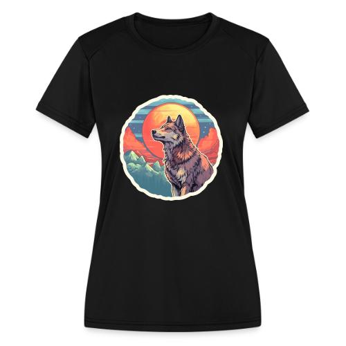 Majestic Wolf Moon - Women's Moisture Wicking Performance T-Shirt