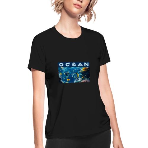 Ocean: Underwater Radiance - Women's Moisture Wicking Performance T-Shirt