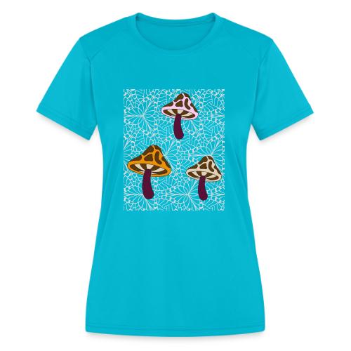 Fall Season Mushroom Designs - Women's Moisture Wicking Performance T-Shirt