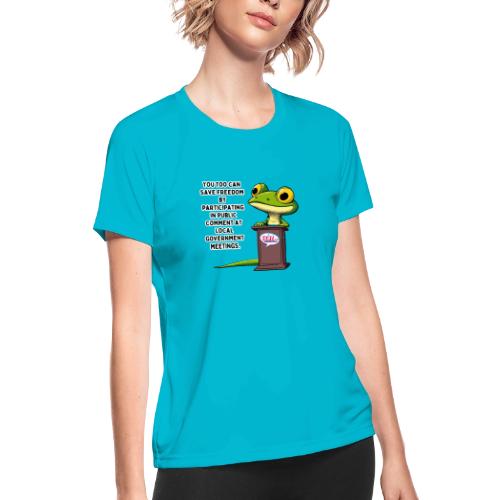 Public Comment Lizard Design - Women's Moisture Wicking Performance T-Shirt