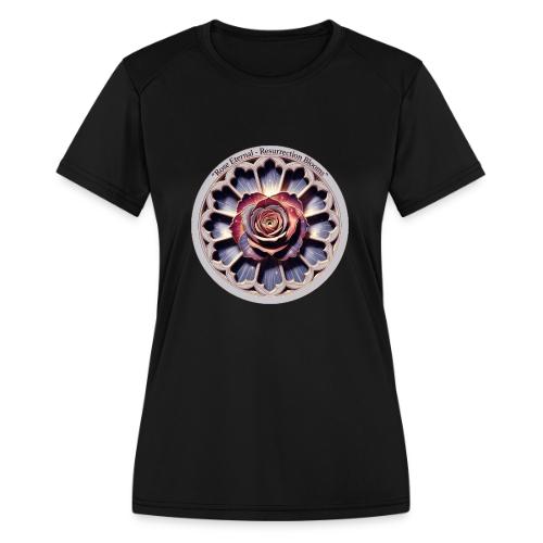 Easter Rose Resurrection T Shirt, Spring Gift - Women's Moisture Wicking Performance T-Shirt