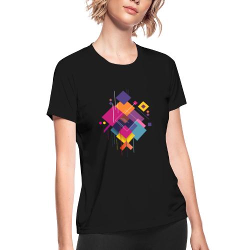 Vibrant Geometry - Women's Moisture Wicking Performance T-Shirt