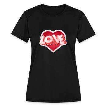 love photo frames photography clip - Women's Moisture Wicking Performance T-Shirt - black - Front - Zoe (177cm)