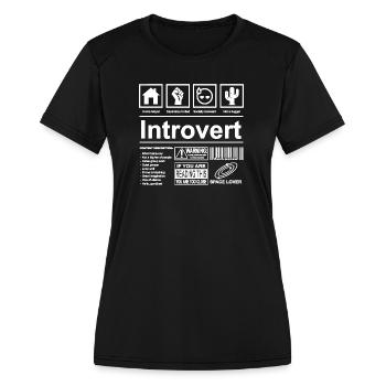Introvert Space Lover Tee - Women's Moisture Wicking Performance T-Shirt - black - Front - Zoe (177cm)