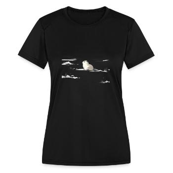 Silent Arctic Ground Squirrel - Women's Moisture Wicking Performance T-Shirt - black - Front - Zoe (177cm)
