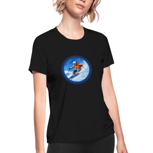 Skiing: On the Edge - Women's Moisture Wicking Performance T-Shirt