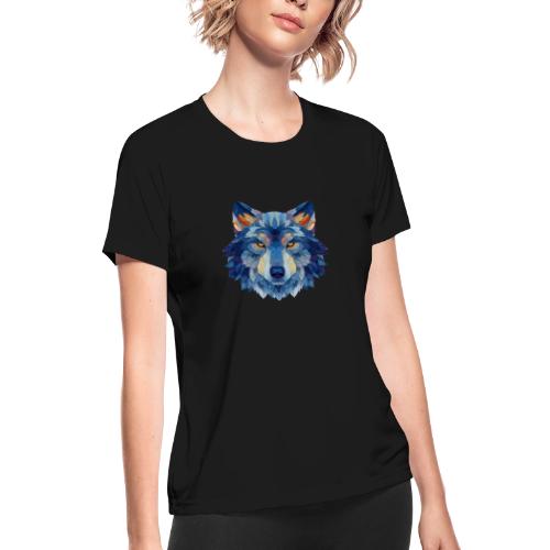 Wolf: Alpha Portrait - Women's Moisture Wicking Performance T-Shirt