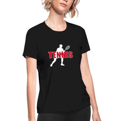 Red Court Tennis - Women's Moisture Wicking Performance T-Shirt