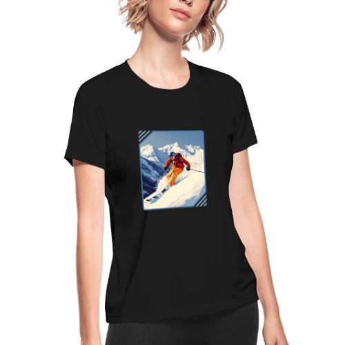 Mountain Skiing Vibes - Women's Moisture Wicking Performance T-Shirt