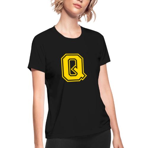 Letter Q – Capital Athletic Alphabet Monogram - Women's Moisture Wicking Performance T-Shirt