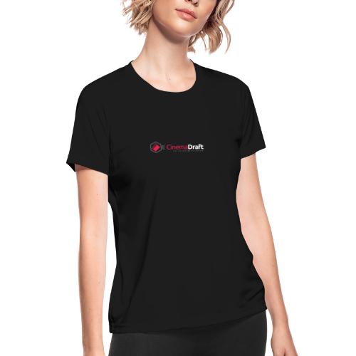 CinemaDraft Full Logo Transparency FINAL - Women's Moisture Wicking Performance T-Shirt