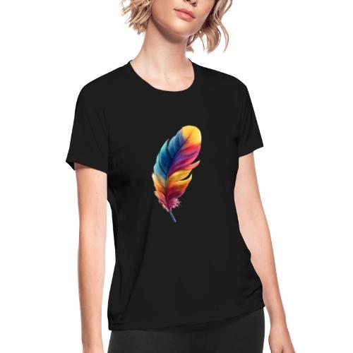 Rainbow Flight Feather - Women's Moisture Wicking Performance T-Shirt
