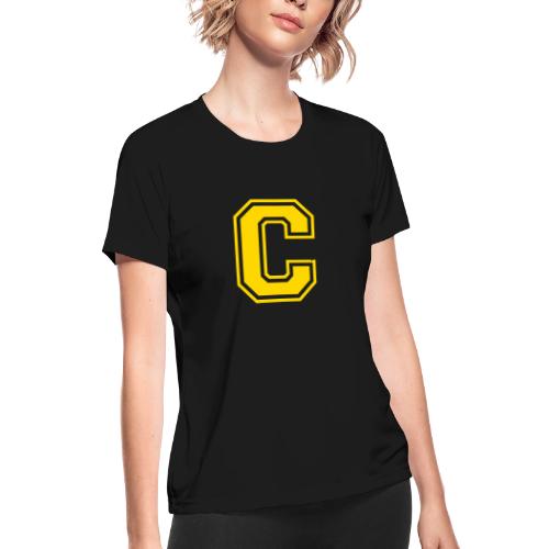 Letter C – Capital Athletic Alphabet Monogram - Women's Moisture Wicking Performance T-Shirt